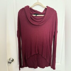 Lucky Brand burgundy Cowl Neck Sweater